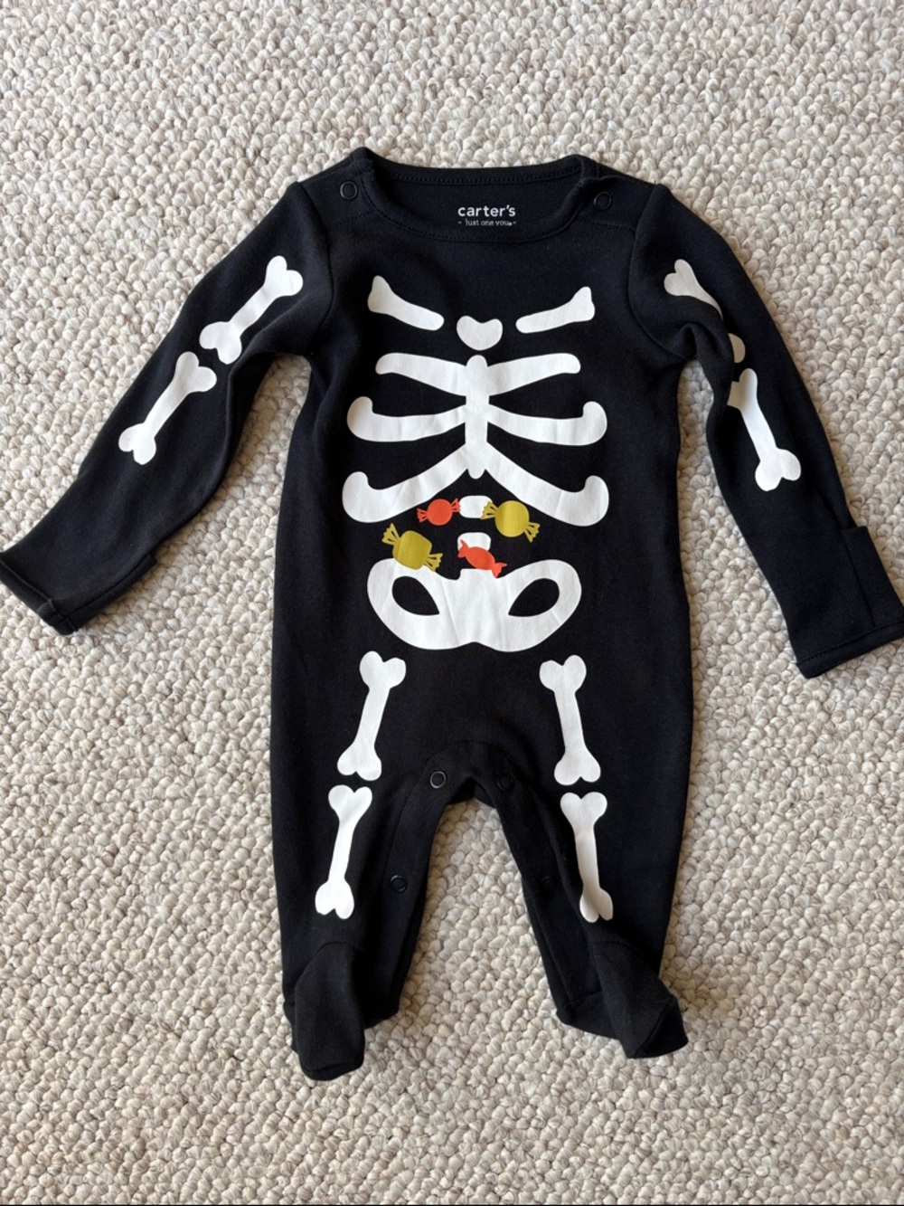 Carter's Black Skeleton Costume Footed One-Piece